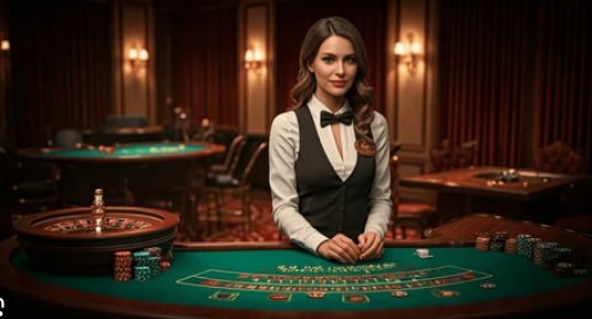 Dealer berpengalaman mengelola meja live casino dengan streaming berkualitas tinggi di salam88